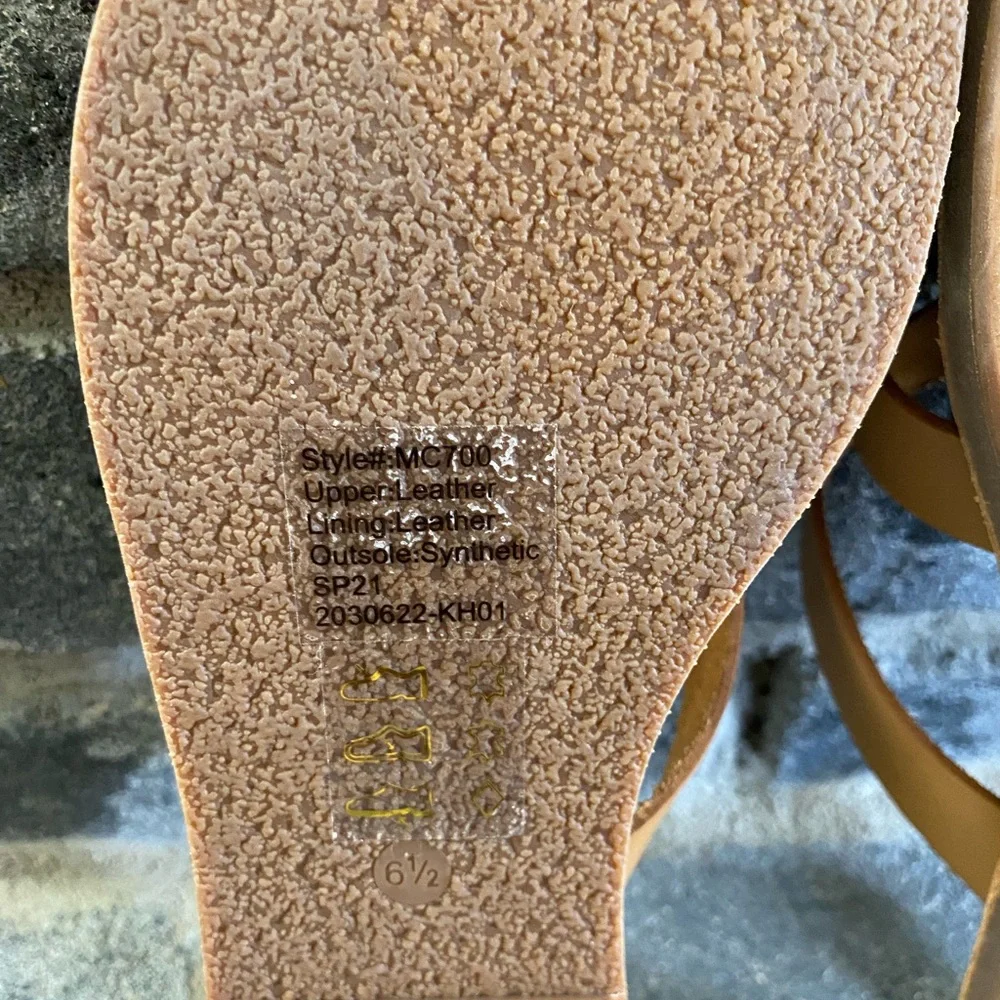 Madewell Leather Camel Boardwalk Sandals Size 6/NWT - Picture 8 of 8